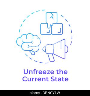 Unfreeze current state blue gradient concept icon Stock Vector