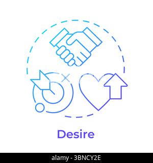 Desire blue gradient concept icon Stock Vector