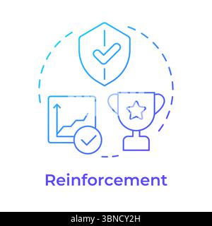 Reinforcement blue gradient concept icon Stock Vector