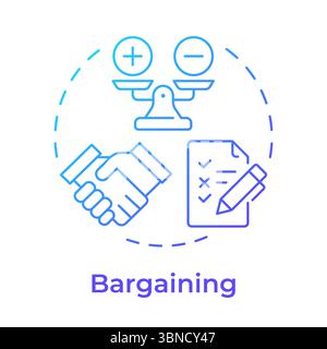 Bargaining blue gradient concept icon Stock Vector