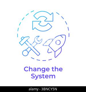 Change system blue gradient concept icon Stock Vector