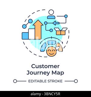 Customer journey map multi color concept icon Stock Vector