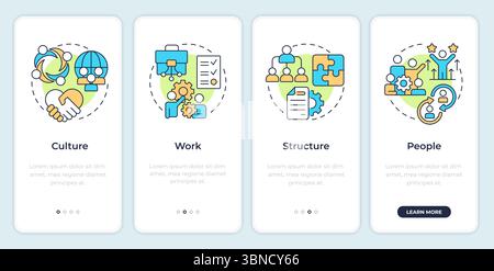 Nadler Tushman congruence framework onboarding mobile app screen Stock Vector
