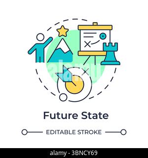 Future state multi color concept icon Stock Vector