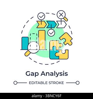 Gap analysis multi color concept icon Stock Vector
