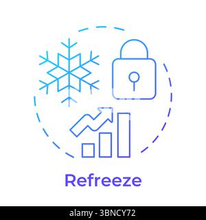 Refreeze blue gradient concept icon Stock Vector