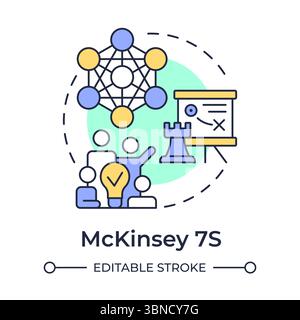 McKinsey 7S multi color concept icon Stock Vector