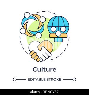 Culture multi color concept icon Stock Vector
