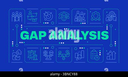 Gap analysis dark blue word concept Stock Vector