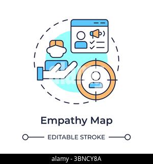 Empathy map multi color concept icon Stock Vector