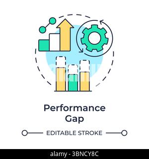 Performance gap analysis multi color concept icon Stock Vector