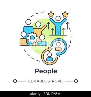 People multi color concept icon Stock Vector