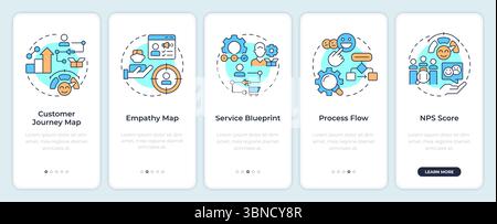 Gap analysis tools onboarding mobile app screen Stock Vector