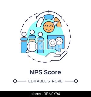 NPS score multi color concept icon Stock Vector