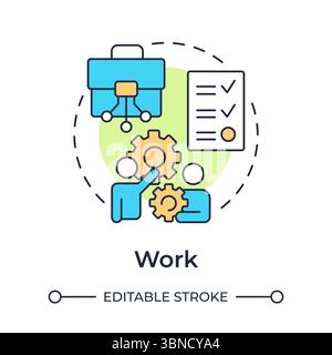 Work multi color concept icon Stock Vector