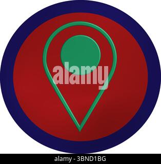 Location Pin Icon - Red & Green Map Pointer Vector Stock Vector