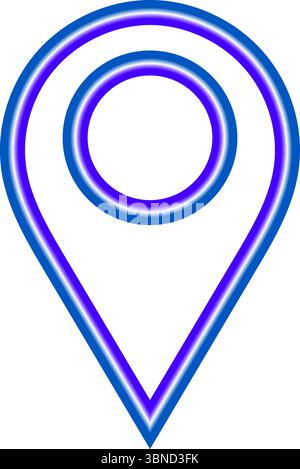 Blue Gradient Location Pin Icon - Map Pointer Vector Stock Vector
