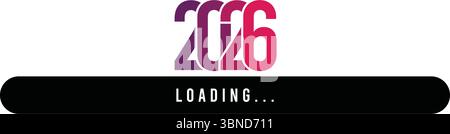 2026 New Year loading bar concept with modern gradient design Stock Vector