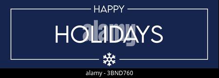 Happy holidays blue banner vector Stock Vector