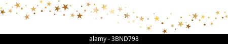 Gold stars border. Star banner or divider vector Stock Vector