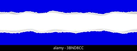 horizontal torn blue paper for pattern and background. Stock Vector
