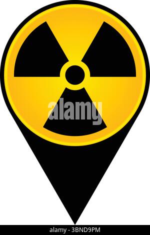 radioactive and nuclear pointer icon isolated on white,vector illustration. Stock Vector