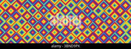 horizontal abstract colorful square design for pattern and background. Stock Vector