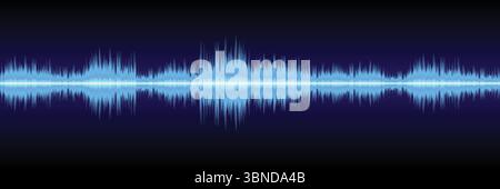 horizontal abstract sound wave design for pattern and background. Stock Vector
