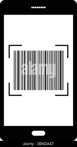 smartphone to scan barcode icon for pattern and design. Stock Vector