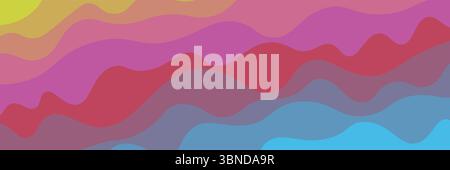 horizontal wavy colorful abstract background for pattern and design. Stock Vector