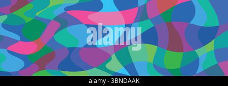 horizontal abstract colorful curve design for pattern and background. Stock Vector