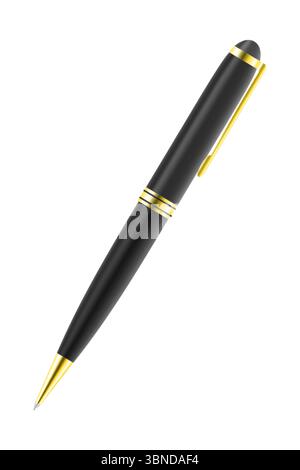 black luxury ballpoint pen isolated on white. Stock Vector