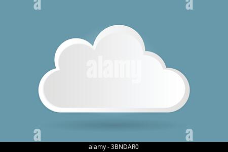 creative cloud storage on blue sky,vector illustration. Stock Vector