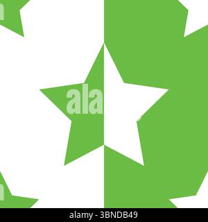 beautiful green and white star for pattern and background,vector illustration. Stock Vector