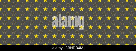 horizontal gold stars for pattern and background,vector illustration. Stock Vector