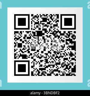 black qr code on white paper sticker for pattern and design,vector illustration. Stock Vector