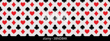 horizontal playing card symbols for pattern and background,vector illustration. Stock Vector