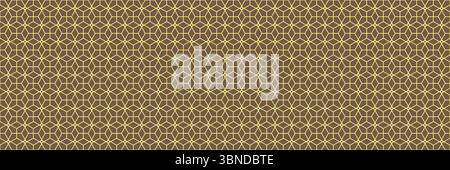 horizontal abstract geometric design of gold lines on brown for pattern and background,vector illustration. Stock Vector