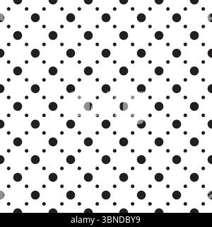 black and white polka dot seamless design for pattern and background. Stock Vector