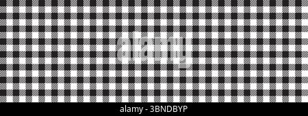 horizontal black checked seamless design for pattern and background. Stock Vector