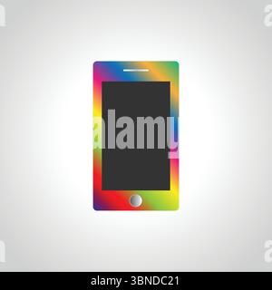 elegant colorful smartphone icon,flat design,vector illustration. Stock Vector