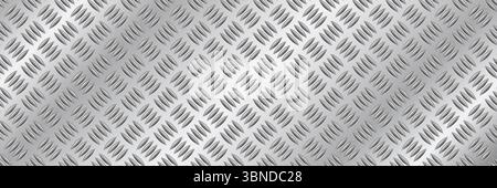 horizontal silver diamond plate design for pattern and background. Stock Vector