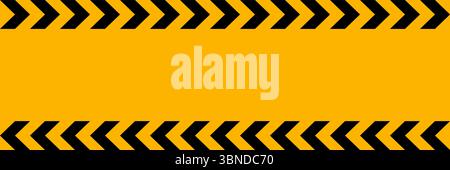 horizontal black and yellow no entry sign background with blank. Stock Vector