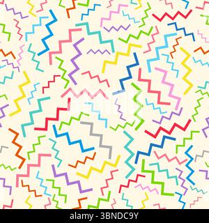 colorful multicolored zigzag seamless design for pattern and background. Stock Vector