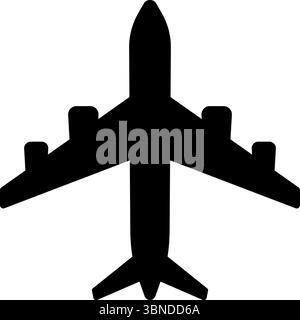 one black airplane icon on white,vector illustration. Stock Vector