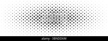 horizontal halftone of black windmill spread from center  for pattern and background. Stock Vector