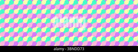 horizontal pastel multicolored modern curve and circle design for pattern and background. Stock Vector