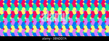 horizontal pastel multicolored modern heart shape design for pattern and background. Stock Vector