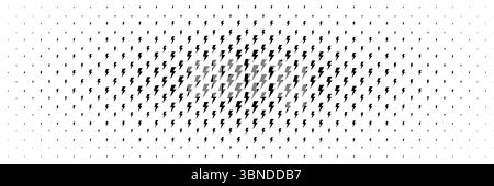 horizontal black thunderbolt spreading from center for pattern and background. Stock Vector