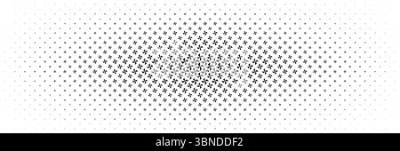 horizontal halftone from center of black propeller design for pattern and background. Stock Vector